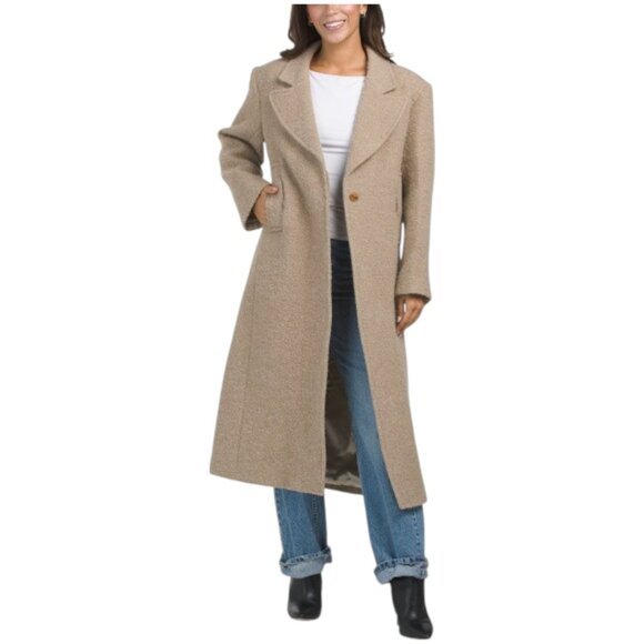 SANDRO Long Boucle Coat - Picture 1 of 2
